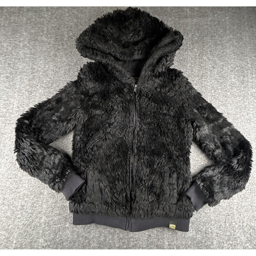 Victoria Secret LOVE PINK Limited Edition Faux Fur Jacket Sz XS with Hoodie